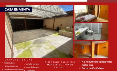 SE VENDE BONITA CASA GRANDE EN PRADO VALLEJO