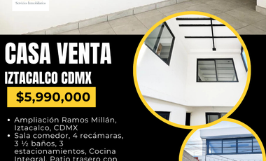 CASA EN VENTA/IZTACALCO/RAMOS MILLAN
