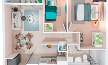 Departamento 2d1b 37 m2 valor 2134 uf entrega inmediata compra sin  pie aprobado al 90% al 85% paga 5% al 80% paga 10% . Tasa rebajada