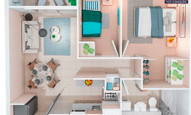 Departamento en Renca 2d1b 37 m2 valor 2289 uf compra con beneficio del 5% y 10% aplica bono pie préstamo del 5% y 10%. Subsidio Tasa Rebajada