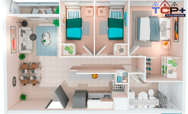 Departamento nuevo en Renca 3d1b 48 m2 valor 2348 uf compra sin pagar pie al 90% al 85% paga un 5% al 80% paga 10%