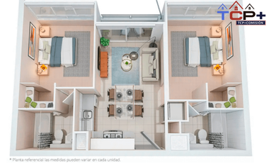 𝐃𝐞𝐩𝐚𝐫𝐭𝐚𝐦𝐞𝐧𝐭𝐨  𝗻𝘂𝗲𝘃𝗼 𝗽𝗹𝗮𝗻𝘁𝗮 𝟮𝗱𝟮𝗯 𝗠𝗮𝗿𝗶𝗽𝗼𝘀𝗮  valor 2355 uf compra sin pie al 90% al 85% paga 5% al 80% paga 10%