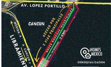 NAVES Y BODEGAS  INDUSTRIALES, Libramiento a Entradas por Libramiento a Merida y Lopez Portillo