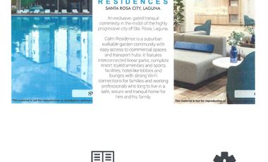 2 BR / 2TB CONDO UNIT WITH PARKING SLOT AT CALM RESIDENCES, STA ROSA LAGUNA