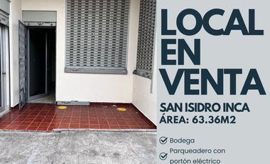 LOCAL COMERCIAL EN VENTA SAN ISIDRO EL INCA NORTE DE QUITO