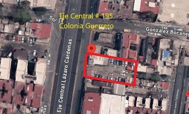 Se Renta Terreno en Eje Central 195, Amplio uso de suelo comercial.