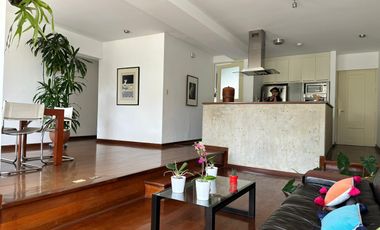Alquilo flat de 104m2 frente al parque amoblado de 2 dorm en Barranco