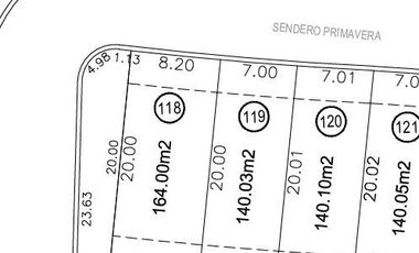 TERRENO EN VENTA EN SENDEROS DE MONTE VERDE LOTE 118 COTO 8