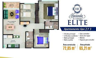 En Venta Apartamento de 3 Habitaciones Piso 12 con Espectacular Vista