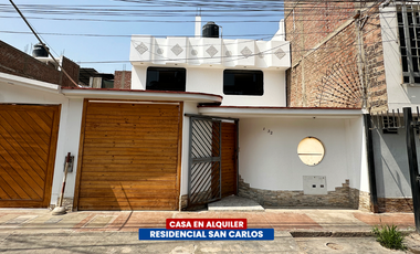 Casa En Alquiler - Residencial San Carlos (Ica)