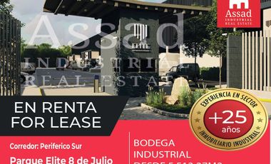 Renta de Bodega Industrial 5,513.27 m² | PARQUE INDUSTRUIAL ELITE 8 DE JULIO | PERIFERICO SUR