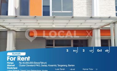 Rumah Cluster Cleveland PIK2, Dadap, Kosambi, Tangerang, Banten