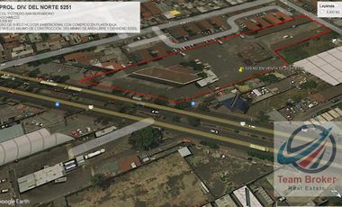 LOTE COMERCIAL CON AMPLISIMO USO DE SUELO SOBRE AV. PROL. DIVISION DEL NORTE VENDO 6,939 M2 CON DOS FRENTES