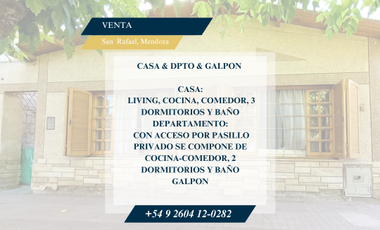 GALPON  + CASA  + DEPARTAMENTO EN VENTA SAN RAFAEL MENDOZA