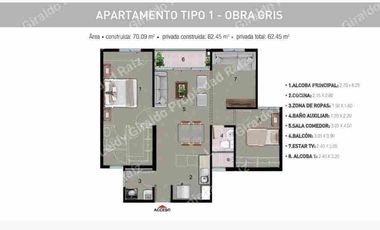 Venta de Apartamento en obra gris conjunto sector Guabinas Yumbo