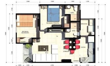 🏡✨ DEPARTAMENTO AMUEBLADO EN BONATERRA ✨🏡