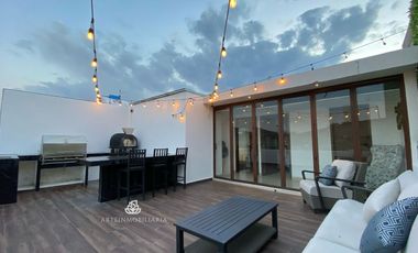 CASA BOSQUE ESMERALDA. 4 REC MODERNA SEGURIDAD JARDIN Y ROOF IMPECABLE