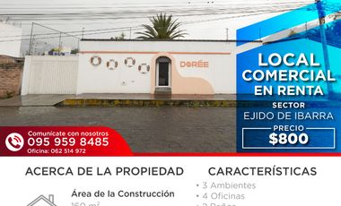 LOCAL COMERCIALEN RENTA-EJIDO DE IBARRA