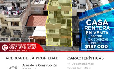 CASA RENTERA EN VENTA LOS CEIBOS, IBARRA