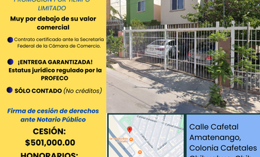 OPORTUNIDAD ÚNICA, FRACCIONAMIENTO CAFETALES , CERCA DEL NUEVO CAMPUS UNIVERSITARIO DE LA UACH, CHIHUAHUA, CHIH.