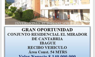 APARTAMENTO IBAGUE CONJUNTO EL MIRADOR DE CANTABRIA