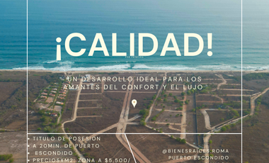 Residential land on Santa Elena Beach, in Puerto Escondido