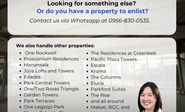 FOR SALE: Rockwell Office Space at Proscenium at Rockwell, Makati (Direct Buyers Only) Proscenium Lincoln Tower, Joya Lofts and Towers, Rizal Tower, L