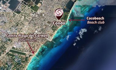 Estudio amueblado, vista al mar desde el rooftop, en venta, Cocobeach Playa del Carmen