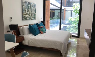 Estudio amueblado, vista al mar desde el rooftop, en venta, Cocobeach Playa del Carmen