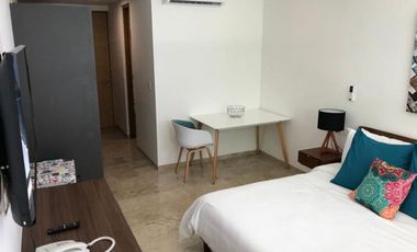 Estudio amueblado, vista al mar desde el rooftop, en venta, Cocobeach Playa del Carmen