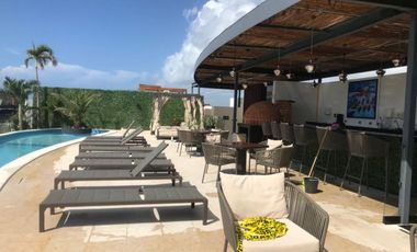 Estudio amueblado, vista al mar desde el rooftop, en venta, Cocobeach Playa del Carmen