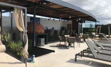 Estudio amueblado, vista al mar desde el rooftop, en venta, Cocobeach Playa del Carmen