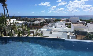 Estudio amueblado, vista al mar desde el rooftop, en venta, Cocobeach Playa del Carmen