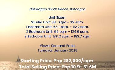 PRE-SELLING: The Nautilus by Landco Pacific - Studio Unit - Calatagan South Beach, Batangas