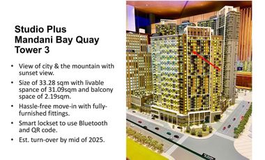 For Sale: Studio Plus at Mandani Bay by HTLand, Inc. - 33.28sqm.