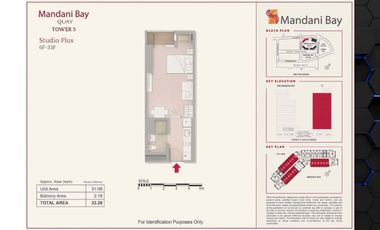 For Sale: Studio Plus at Mandani Bay by HTLand, Inc. - 33.28sqm.