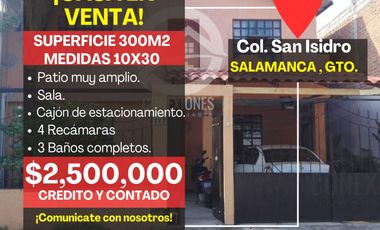 CASA EN VENTA, SALAMANCA, GTO COL: SAN ISIDRO.