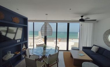 Venta Departamento PH Amueblado, Vista Al Mar y Laguna, Alberca, Puerto Telchac