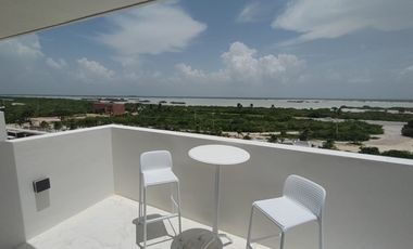 Venta Departamento PH Amueblado, Vista Al Mar y Laguna, Alberca, Puerto Telchac