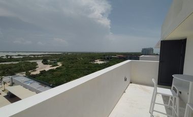 Venta Departamento PH Amueblado, Vista Al Mar y Laguna, Alberca, Puerto Telchac