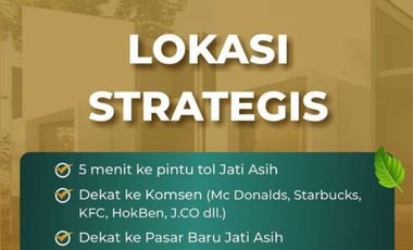 Rumah Salim Jatiasih, Baru SIAP HUNI Mewah Harga Murah Dekat Komsen dan Tol, Kota Bekasi Jual Dijual