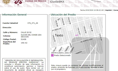 CASA EN VENTA EN CALLE 28 OLIVAR DEL CONDE ALVARO OBREGON CDMX VL11-RB-1