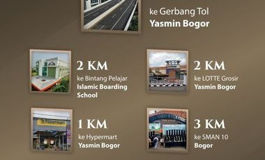 Rumah Yasmin Bogor Dekat Tol, 2 LANTAI Baru, Mewah Harga Murah di Kota Bogor Barat City, Jual Dijual