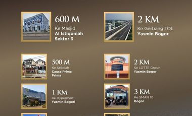 Rumah Yasmin Bogor Dekat Tol, 2 LANTAI Baru, Mewah Harga Murah di Kota Bogor Barat City, Jual Dijual