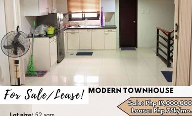 For Sale/Lease: 2016 Built Modern Townhouse located at Camachile St. San Antonio Village Makati