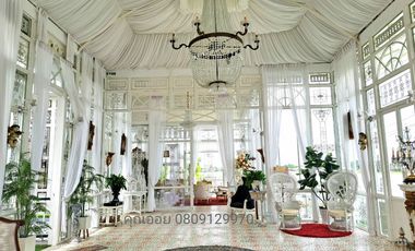 For sale: Luxury riverside mansion, Pathum-Samkok-Sena Road, Pathum Thani, over 2 rai, with custom-made luxury furniture throughout the house
