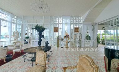 For sale: Luxury riverside mansion, Pathum-Samkok-Sena Road, Pathum Thani, over 2 rai, with custom-made luxury furniture throughout the house