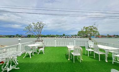 For sale: Luxury riverside mansion, Pathum-Samkok-Sena Road, Pathum Thani, over 2 rai, with custom-made luxury furniture throughout the house
