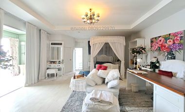 For sale: Luxury riverside mansion, Pathum-Samkok-Sena Road, Pathum Thani, over 2 rai, with custom-made luxury furniture throughout the house