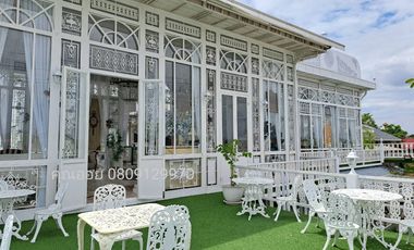For sale: Luxury riverside mansion, Pathum-Samkok-Sena Road, Pathum Thani, over 2 rai, with custom-made luxury furniture throughout the house
